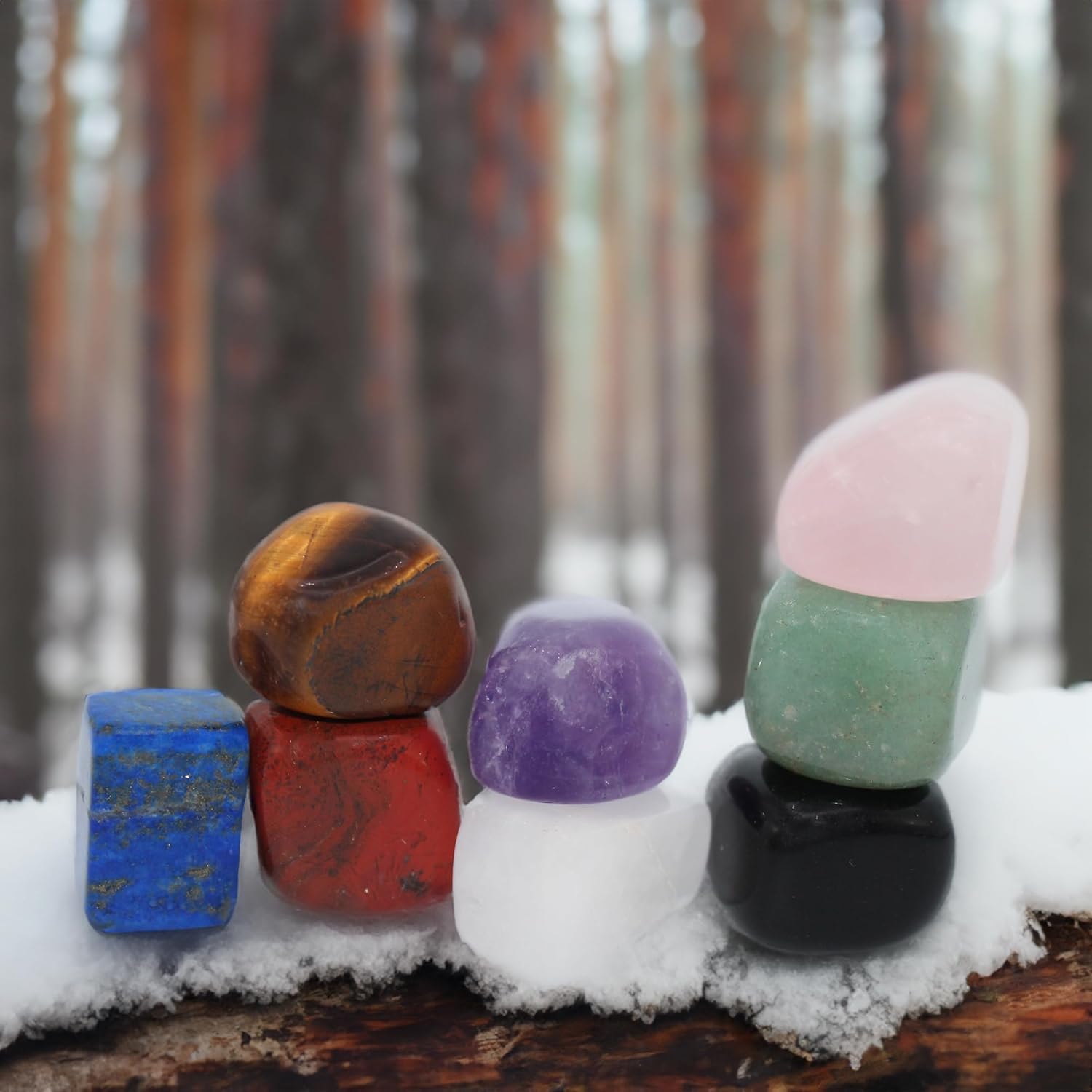 Chakra Stones Set of 8 – Crystals and Healing Stones, Tumbled Chakra Crystals & Polished Rocks for Meditation, Reiki, Chakra Balancing, Protection, and Crystal Décor - Image 4