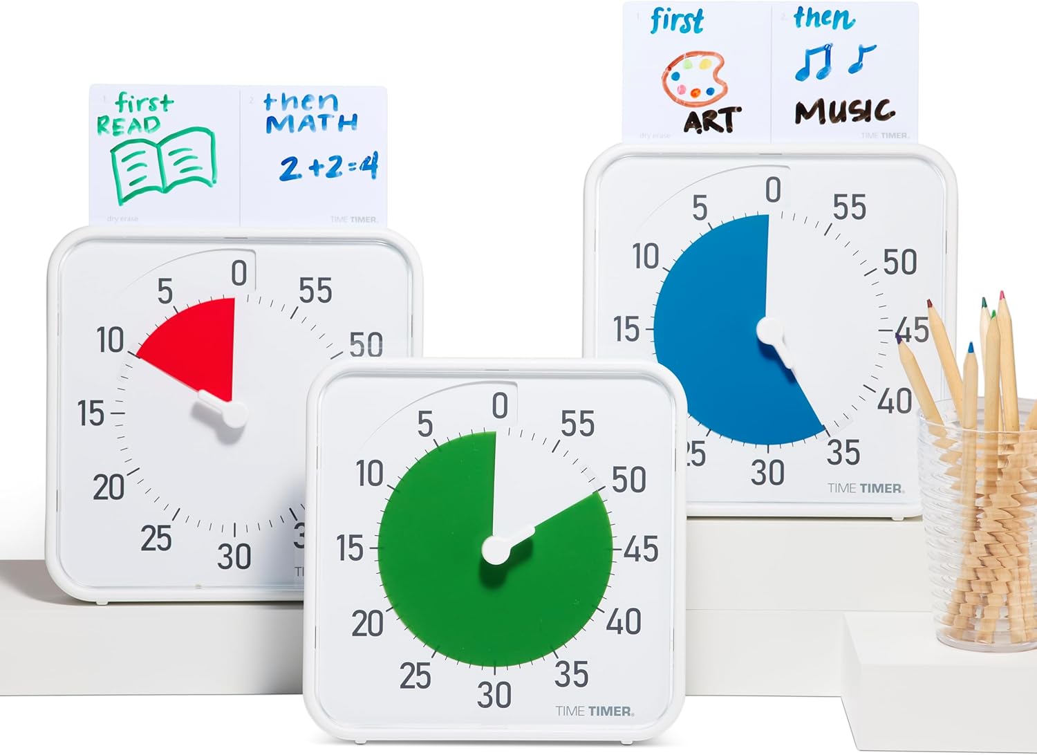 Time Timer Original 8" Visual Countdown Timer – Medium 60-Minute Silent Classroom Visual Timer for SEL, Emotional Regulation, Focus, Calm Transitions, ADHD, Autism – (Green & White) - Image 5