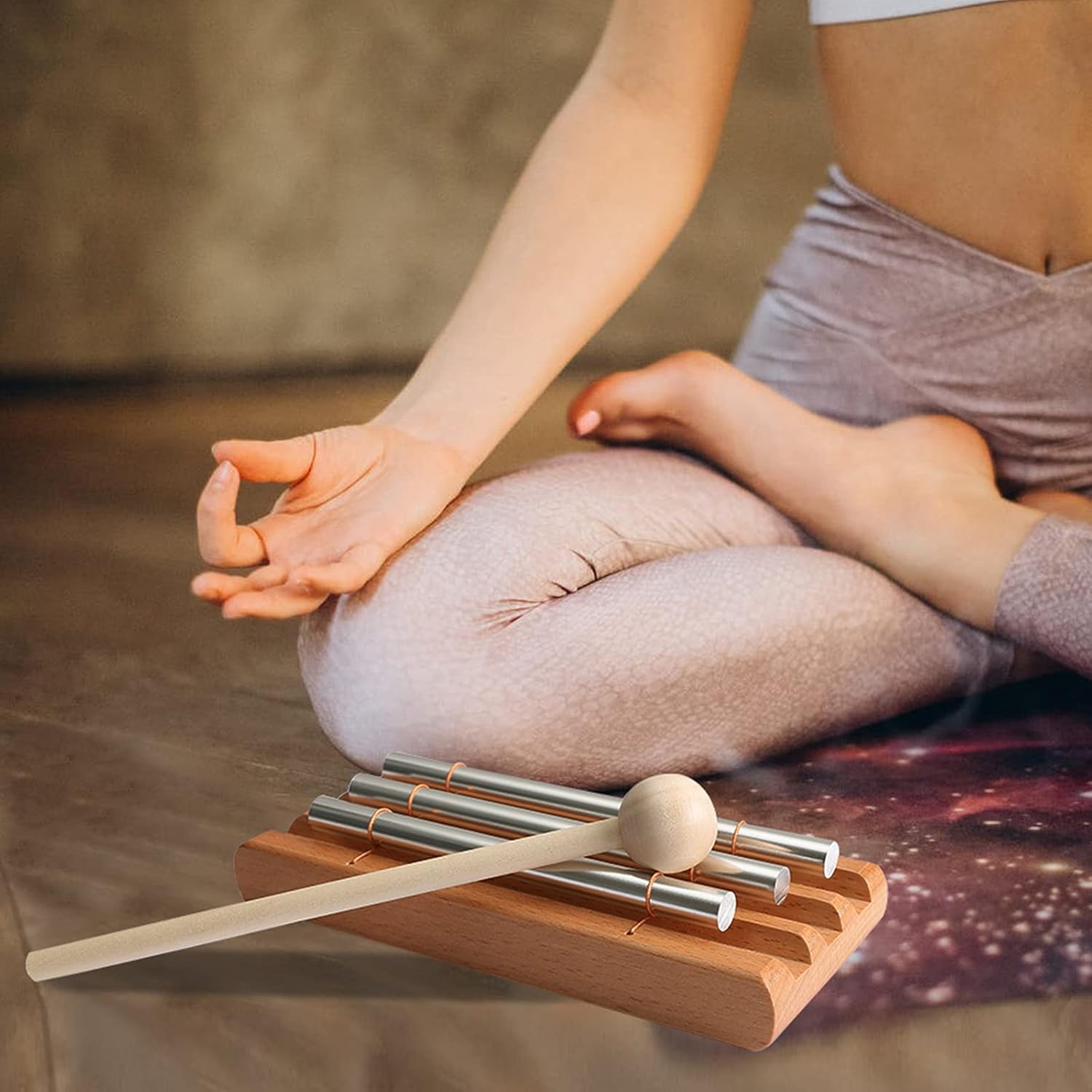 Energy Chimes Percussion Hand Bells: Trio 3 Tone Chime Music Instrument with Mallet for Yoga Meditation Sound Healing Teachers' Classroom Tools - Image 6