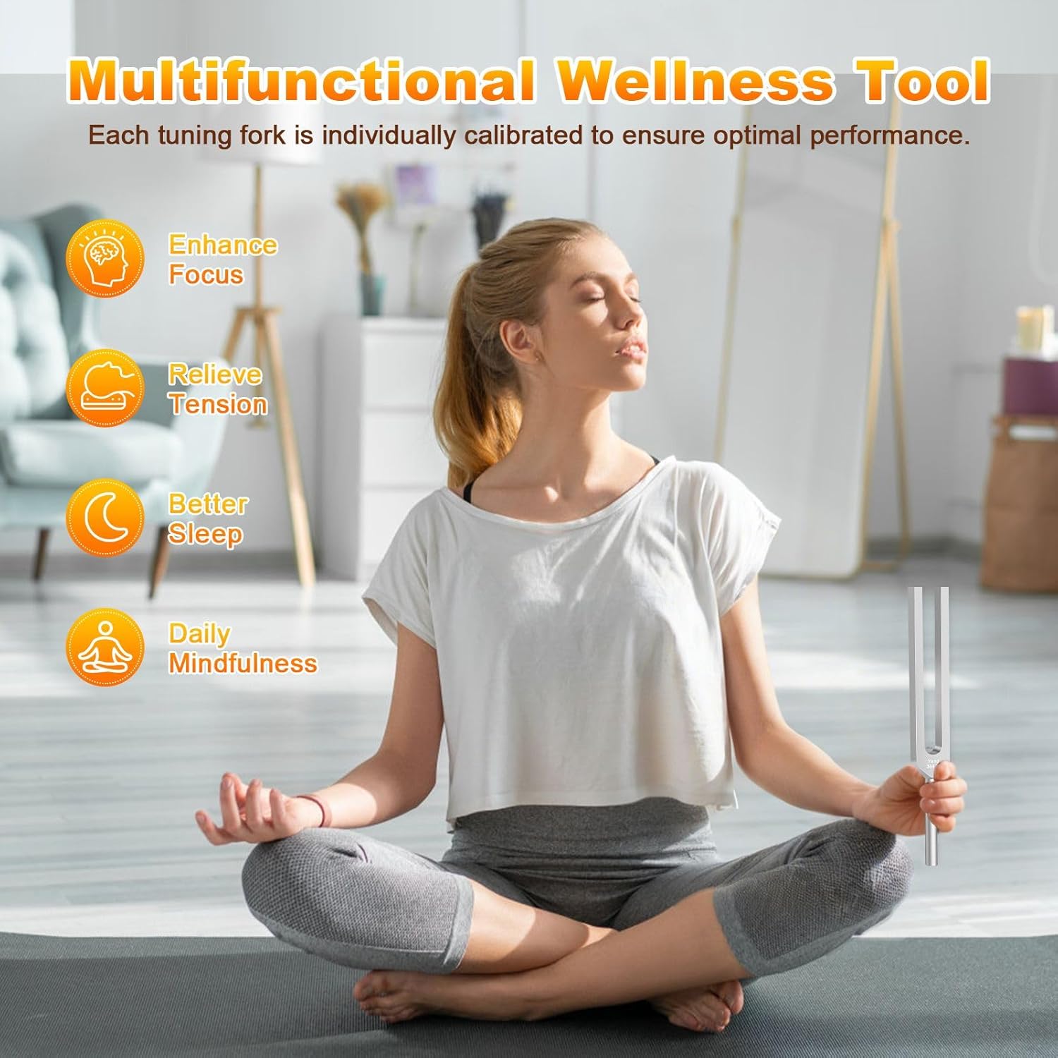 Tuning Forks for Healing Set – 128Hz, 136.1Hz, 256Hz, 384Hz Resonance Sound Healing Instruments, Harmony & Pure Frequency Sound Therapy, Chakra & Frequency Healing, Weighted Medical Grade Tool - Image 2