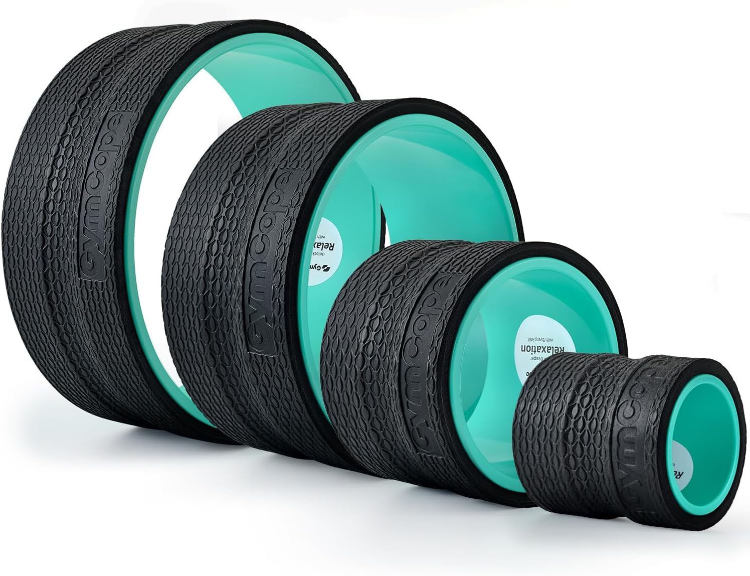 GymCope Back Wheel Foam Roller – Targeted Back & Neck Relief, Lumbar Spine Stretcher, Spinal Decompression Stretcher, Massage Roller with Density Foam for Physical Therapy, Supports 500lbs