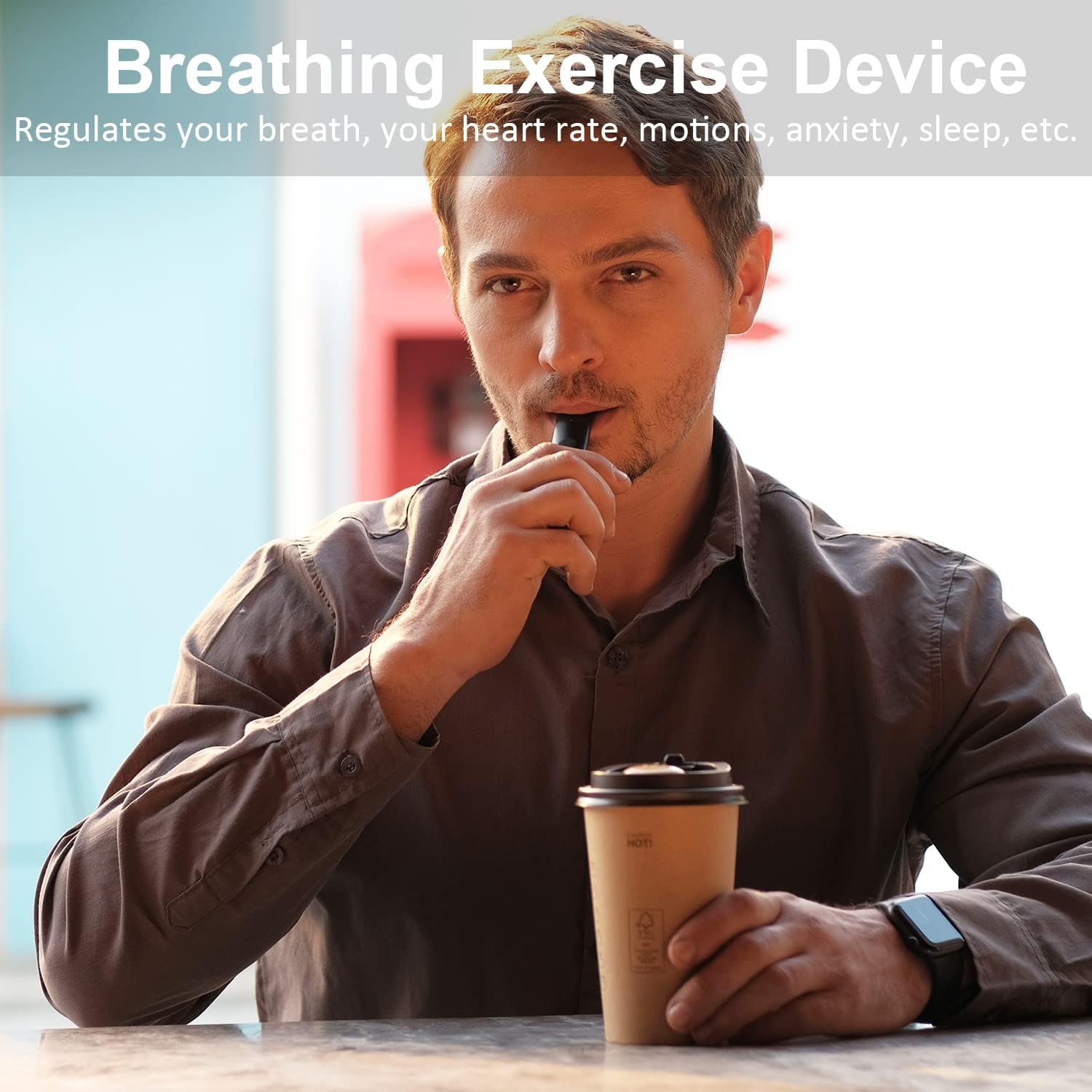 Breathing Trainer with Display, Portable Breathing Exercise Device, Rechargeable Breath Training Tool with Detachable Mouthpieces, Compact Handheld Design for Fitness, Daily Routine and Travel - Image 2