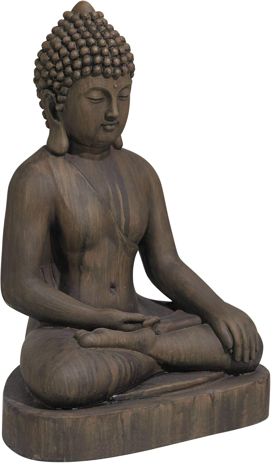 John Timberland Sitting Buddha Statue Sculpture Zen Asian Japanese Garden Decor Outdoor Front Porch Patio Yard Outside Home Balcony House Dark Sandstone Faux Stone Finish Resin 29 1/2" Tall - Image 6