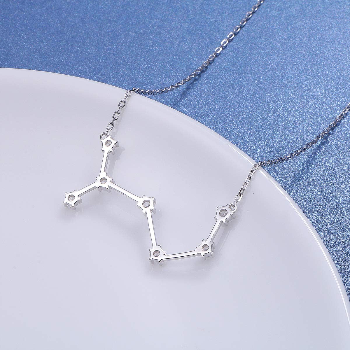 925 Sterling Silver CZ Astrology 12 Constellation Horoscope Sign Astrology Zodiac Star Necklace Birthday Jewelry for Women,18-20 inch - Image 5