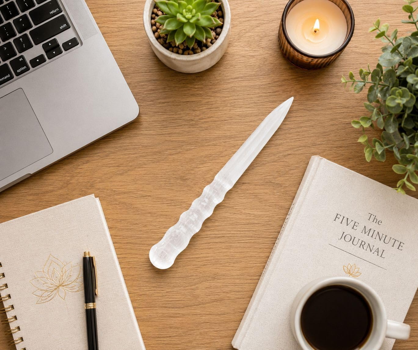 Handcrafted Natural Selenite Spiral Hand Carved Crystal Healing Wand | Metaphysical Energy Healing Wand for Reiki, Chakra Balancing,Meditation,Spiritual Cleansing, Aura Cleansing (8 inch) - Image 2