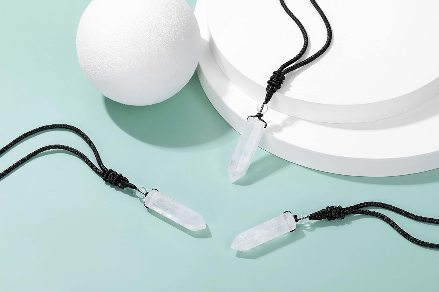 Top Plaza Healing Crystal Stone Necklaces for Men Hexagonal Pendant Necklaces Adjustable Braided Rope Natural Gemstone Necklace Jewelry Christmas Gift for Dad, Husband - Image 3