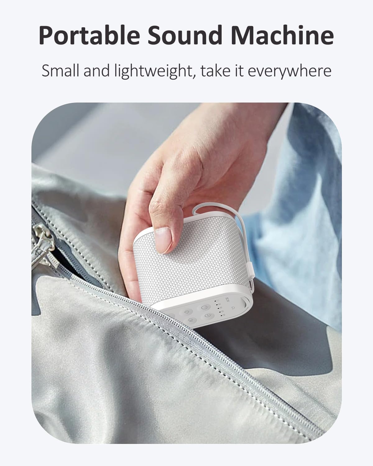 Portable Travel Sound Machine for Adults, Baby Sleeping : Super Long-Lasting & Rechargeable Battery, Headphone Jack, 21 Sounds - White Noise Machine for Office Privacy & Noise Canceling, Home, Gift - Image 2