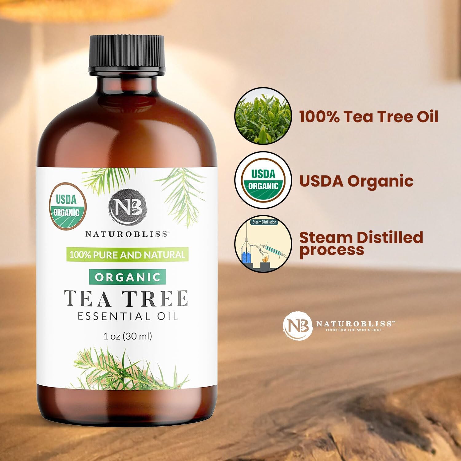 NaturoBliss Organic Tea Tree Essential Oil, 100% Pure Therapeutic Grade, Premium Quality Tea Tree Oil, 1 fl. Oz / 30 ml - Perfect for Aromatherapy and Relaxation (Tea Tree, 30ml) - Image 8