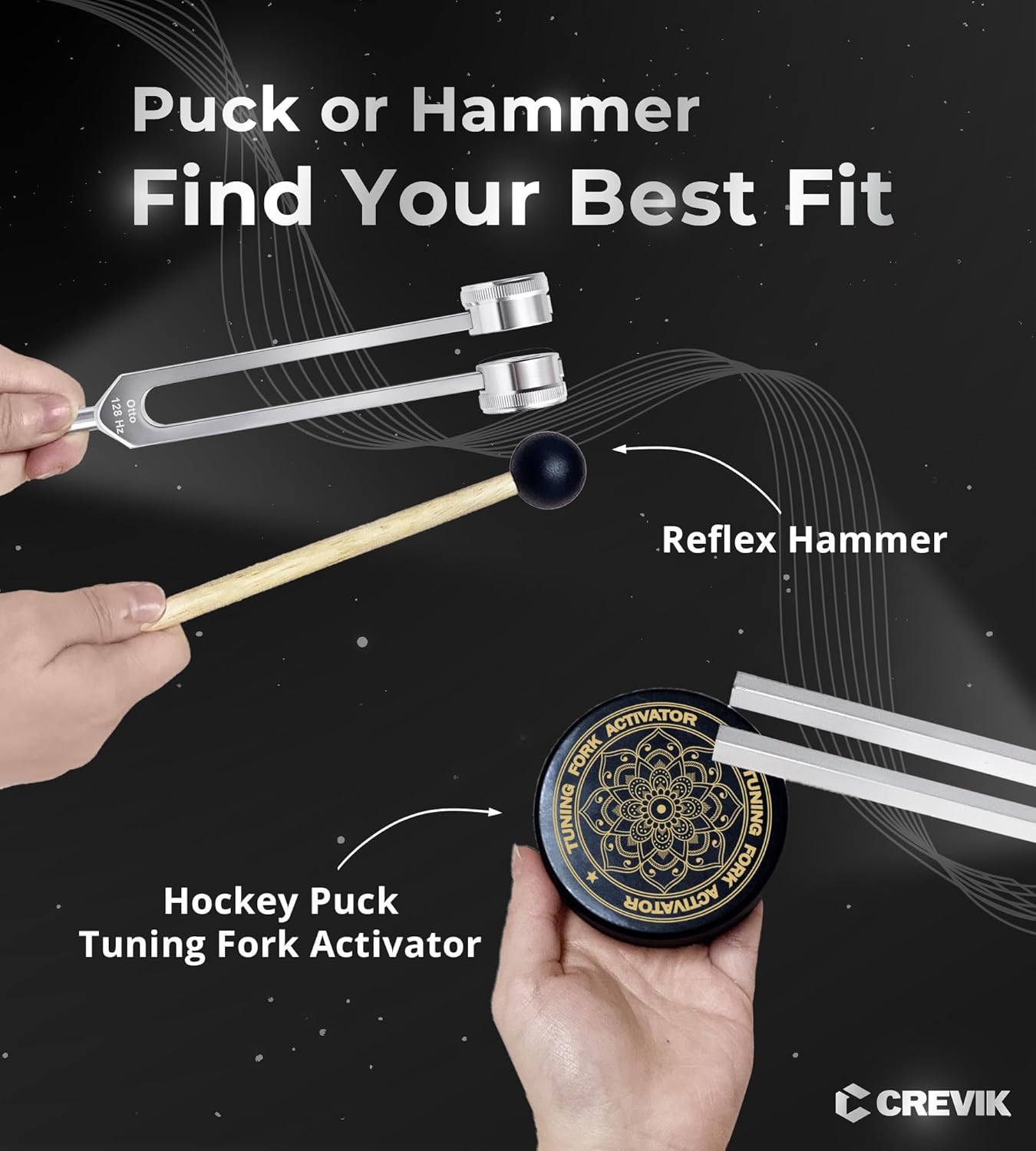 Tuning Forks for Healing Set - 128Hz, 136.1Hz, 256Hz, 384Hz Weighted & Unweighted Tuning Fork Kit for Starters & Beginners - Sound Therapy Instruments for Meditation & Yoga in Pouch - Image 7