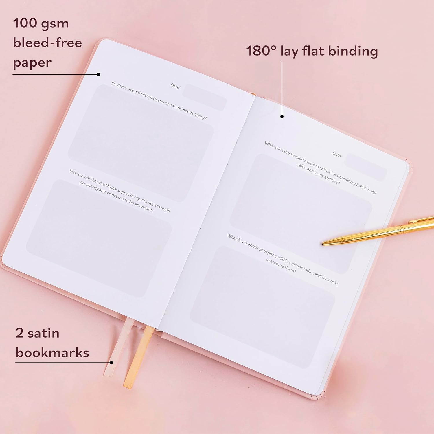 Manifestation Journal - Worthy of Abundance - Manifest Rich Life, Develop Millionaire Money Mindset - Daily Guided Gratitude Luxury Miracle Planner with Prompts for Women & Men Gift - Image 5