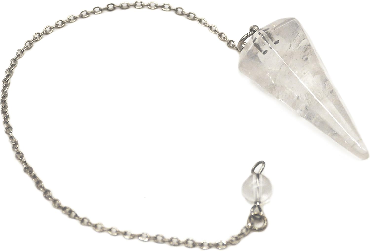 Polar Jade Pendulum Made of Natural Gemstone Crystals for Dowsing Divination Chakra Reiki. Pointed with Chain and Jewelry Pouch - Image 5