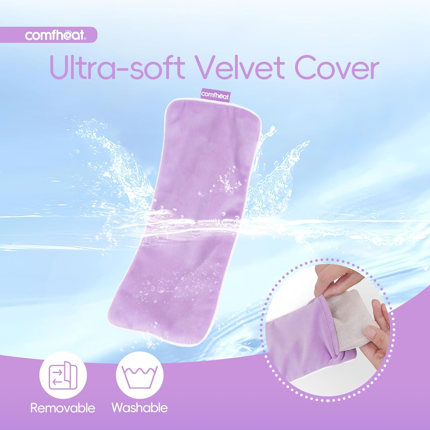 Lavender Weighted Eye Pillow for Yoga, Microwavable Moist Heat Eye Compress Mask with Washable Cover for Relaxation, Sleeping, Meditation, Yoga, Spa, Migraine Relief (Purple) - Image 6