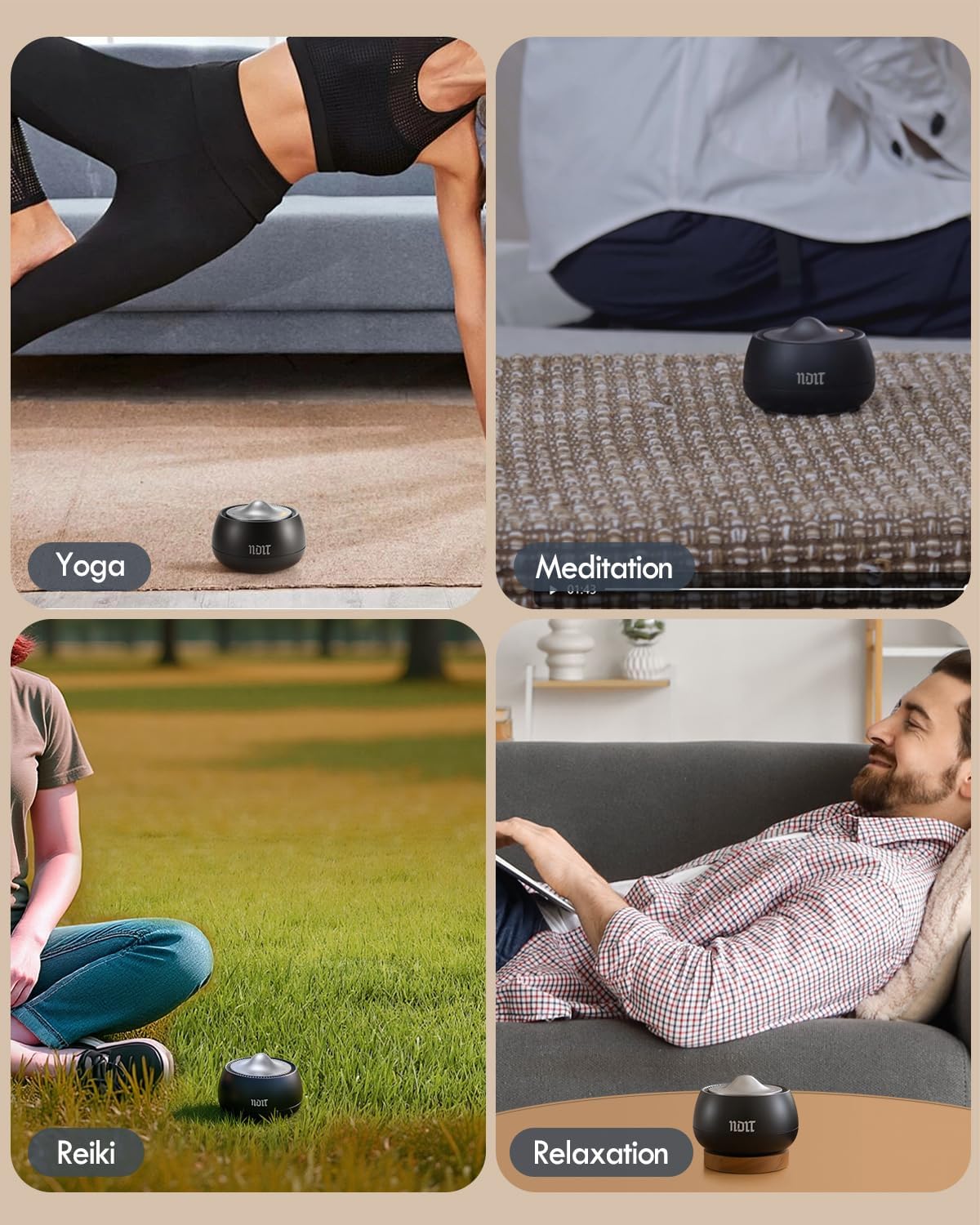 Portable Electronic Tibetan Singing Bowl, 8 Healing Frequencies (369-963Hz), Auto/Manual Mode, Vibration & Timer - USB-C Rechargeable Meditation Device for Yoga, Relaxation, Reiki, Best Gift Choice - Image 8