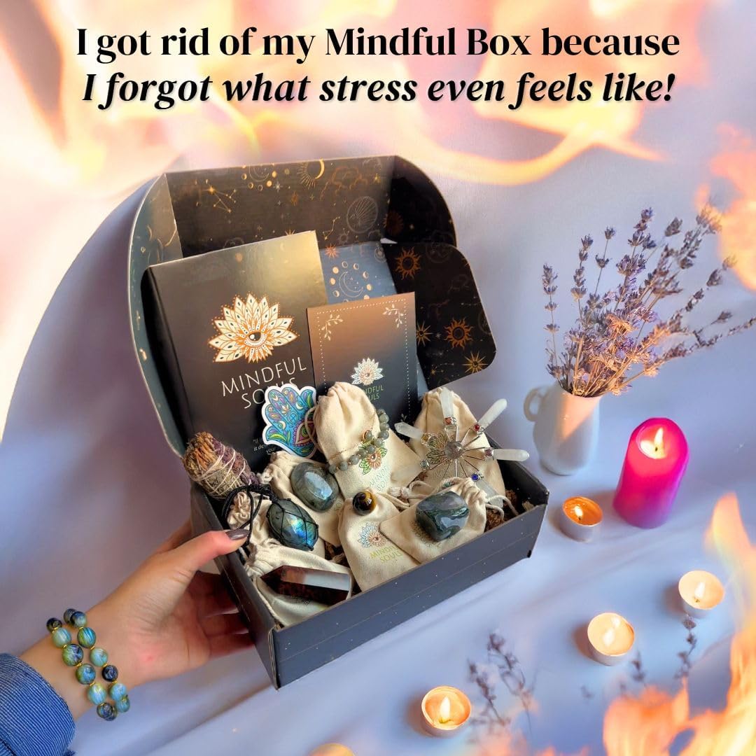 Mindful Souls Spiritual Healing Gift Set – Meditation & Mindfulness Box with Buddha Figurine, Healing Crystals, Mala Beads, Essential Oil & Gemstone Jewelry – Holistic Self-Care & Inner Peace Kit - Image 2