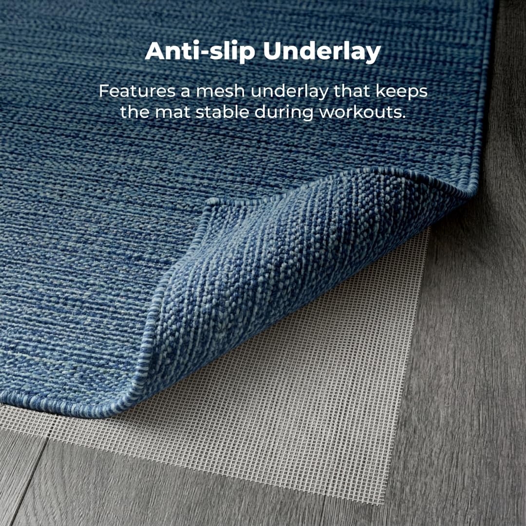Live Well 360 Handmade Organic Cotton Yoga Mat - Non-Toxic, Chemical-free and All Natural Cloth Yoga Mat - Exercise, Workout, & Fitness Rug - Woven Material - Absorbent & Washable - 78" x 27" - Image 4
