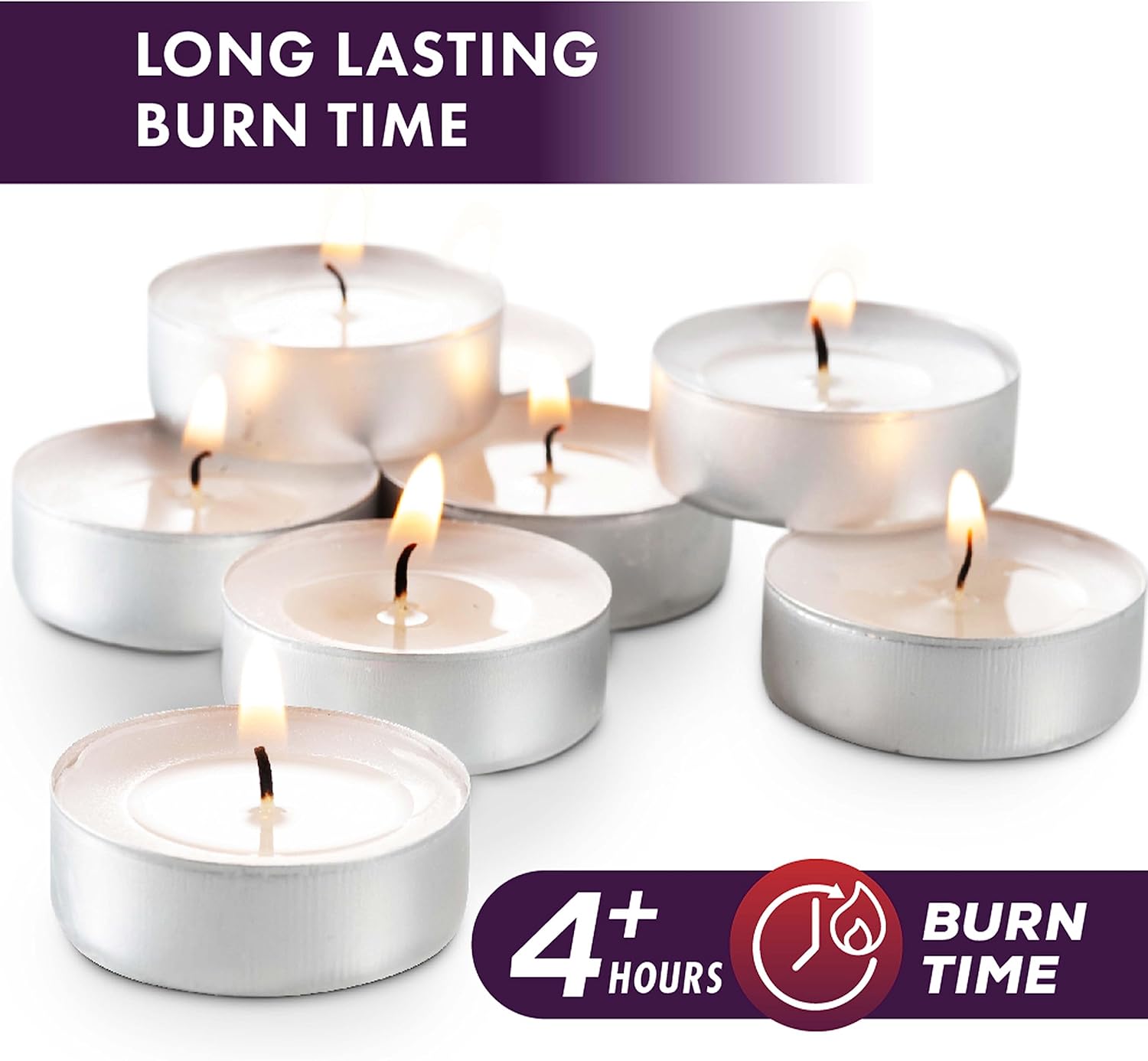 MontoPack Unscented Tea Light Candles Bulk 1000 Pack | 4 Hours, White,Smokeless,Dripless Small Votive Paraffin Tealights | Long-Lasting for Home, Shabbat, Weddings, Events, Emergencies | Mini Candles - Image 4