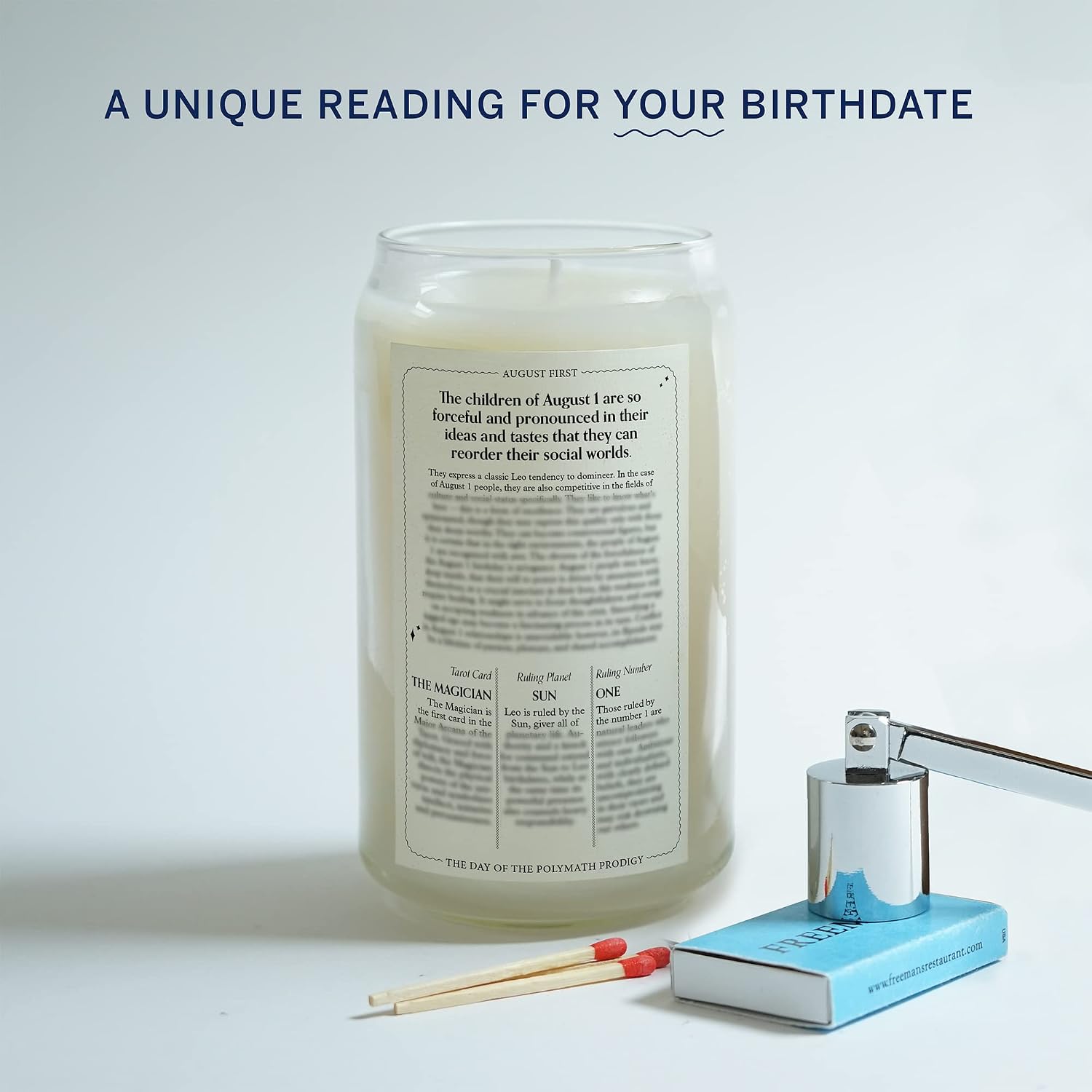 Birthdate Candles, August 1 - Leo Zodiac Scented Candles Birthday Gift - Rosemary, Chamomile & Shea Scent - All-Natural Soy & Coconut Wax, 60-80 Hour Burn Time - Made in USA - Image 4