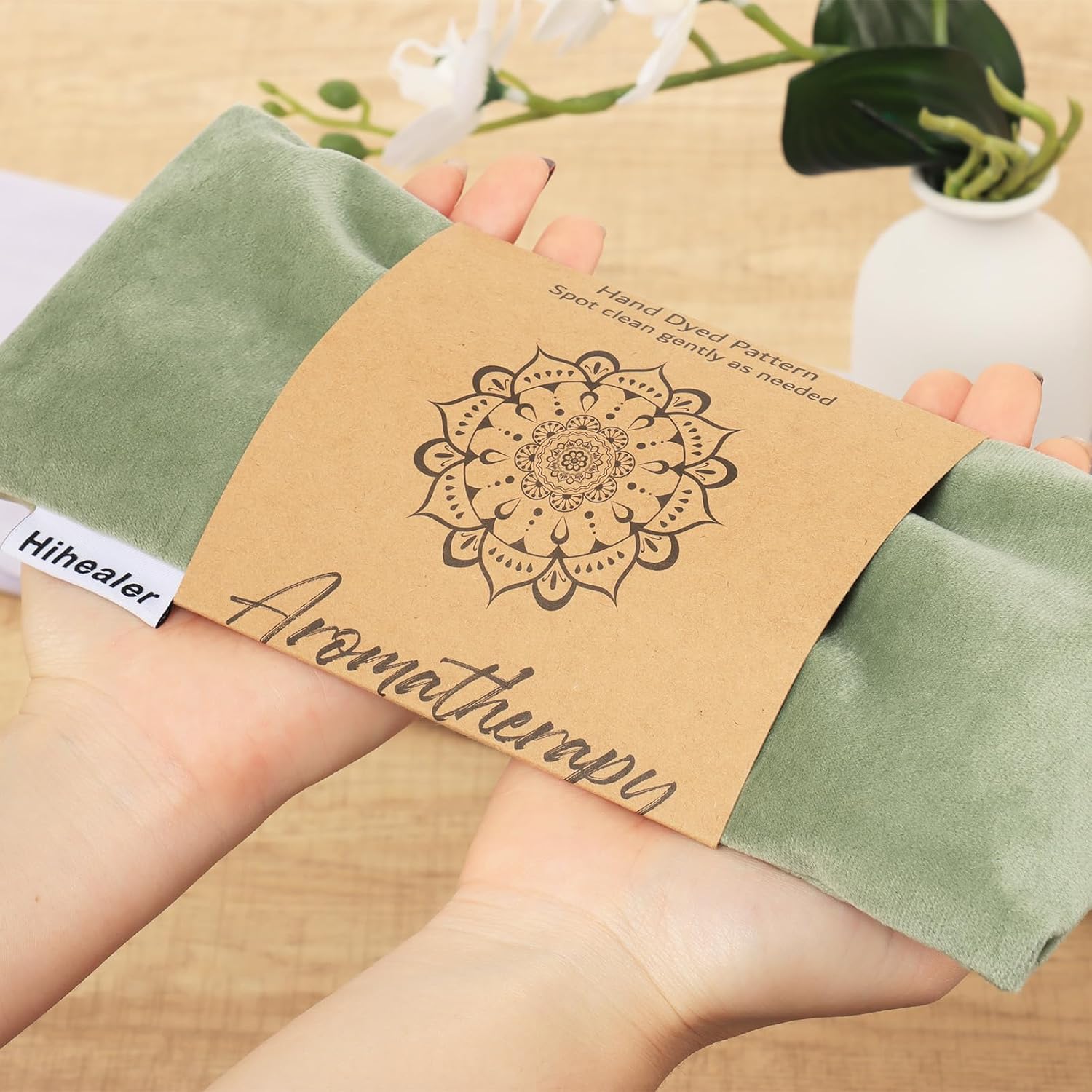 Eye Pillow for Sleeping, Headache Relief, Sinus Pressure, Weighted Eye Mask for Relaxation, Yoga, Moist Heat Eye Compress, Meditation Accessories, Lavender Gift Set for Women (Velvet Green 4 Pack) - Image 5