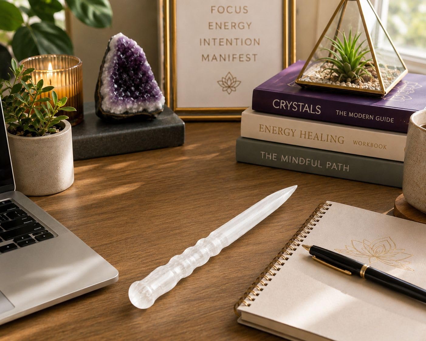 Handcrafted Natural Selenite Spiral Hand Carved Crystal Healing Wand | Metaphysical Energy Healing Wand for Reiki, Chakra Balancing,Meditation,Spiritual Cleansing, Aura Cleansing (8 inch) - Image 3