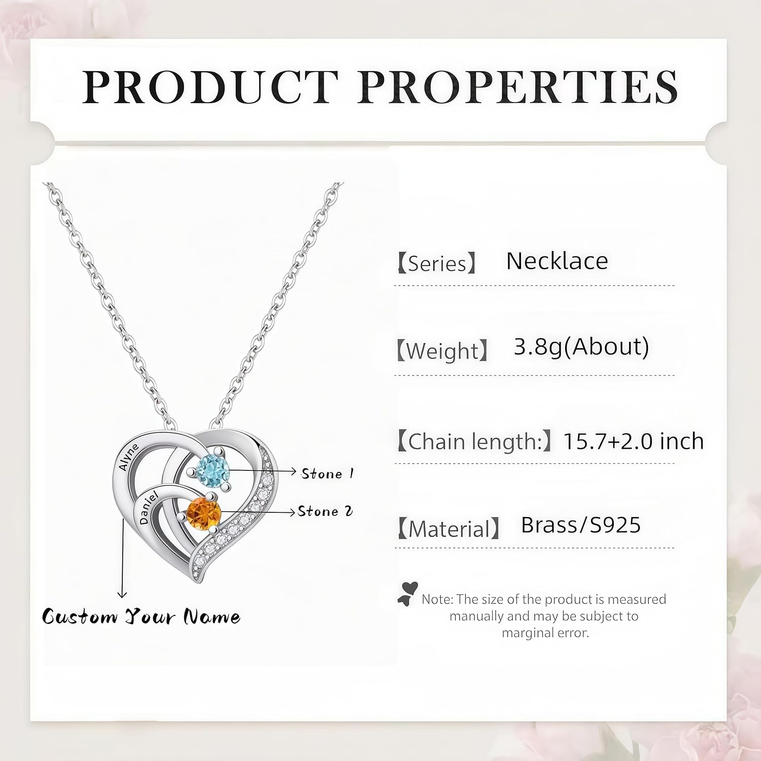 Personalized Name Mothers Necklace with 2-6 Birthstones 925 Sterling Silver Necklace for Women Mothers Day Christmas Gift for Mom Wife Grandma - Image 9