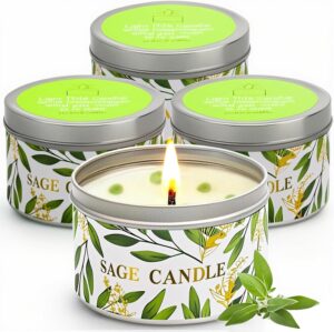 Sage Candles Gift Set, 4 Pack Natur...
