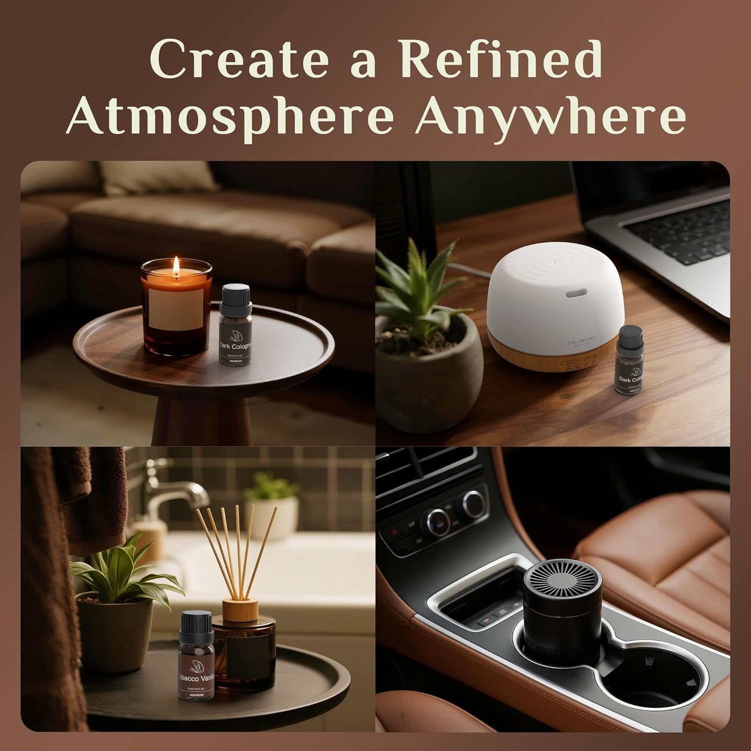 ASAKUKI Men Essential Oils Set for Diffuser, Father's Day & Birthday Gift for Men, 6×10ml Cologne-Inspired Fragrance Oils for Diffusers – Elegant, Clean, and Confident Scents - Image 5