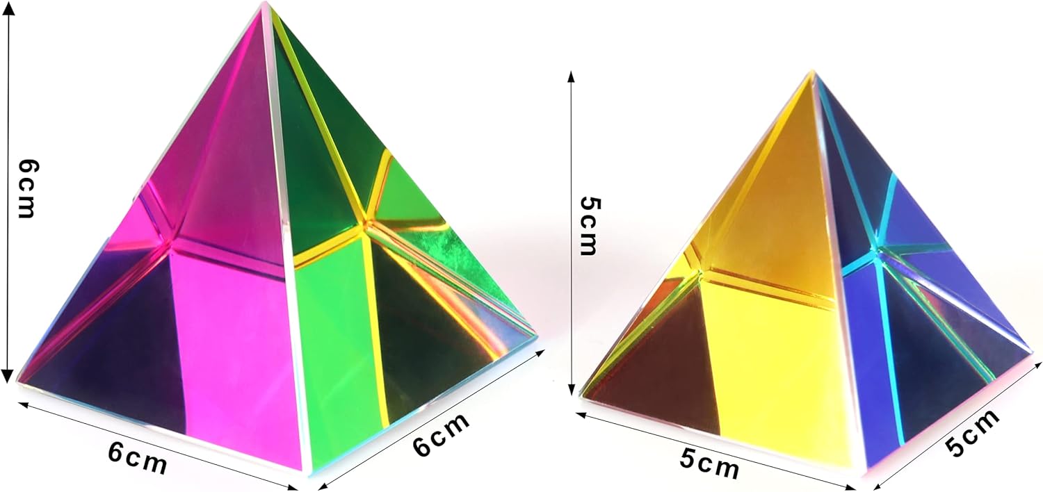 CMY Cube Original Pyramid (60mm),Crystal Sun Catcher Prism for Home or Office décor Gifts,Optical Color Cube - Image 8