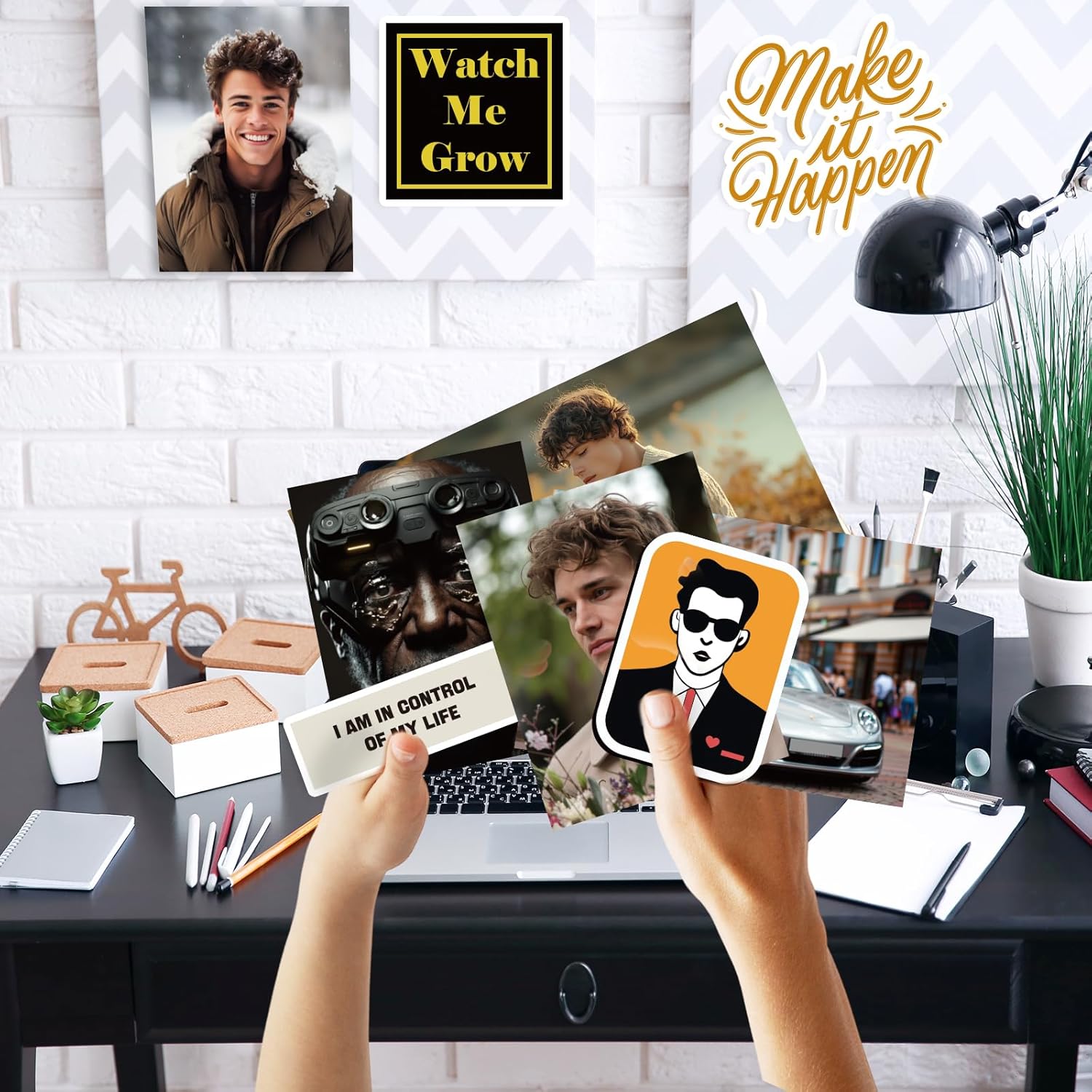 EggSun Vision Board Supplies with 1200+ Images & Quotes Collage Magazine Book, Wall Clip Art Scrapbook Journal Kit for Vision Board Making Beginners Women Men Teen Boy Girls Coquette Room Decors (Men) - Image 6