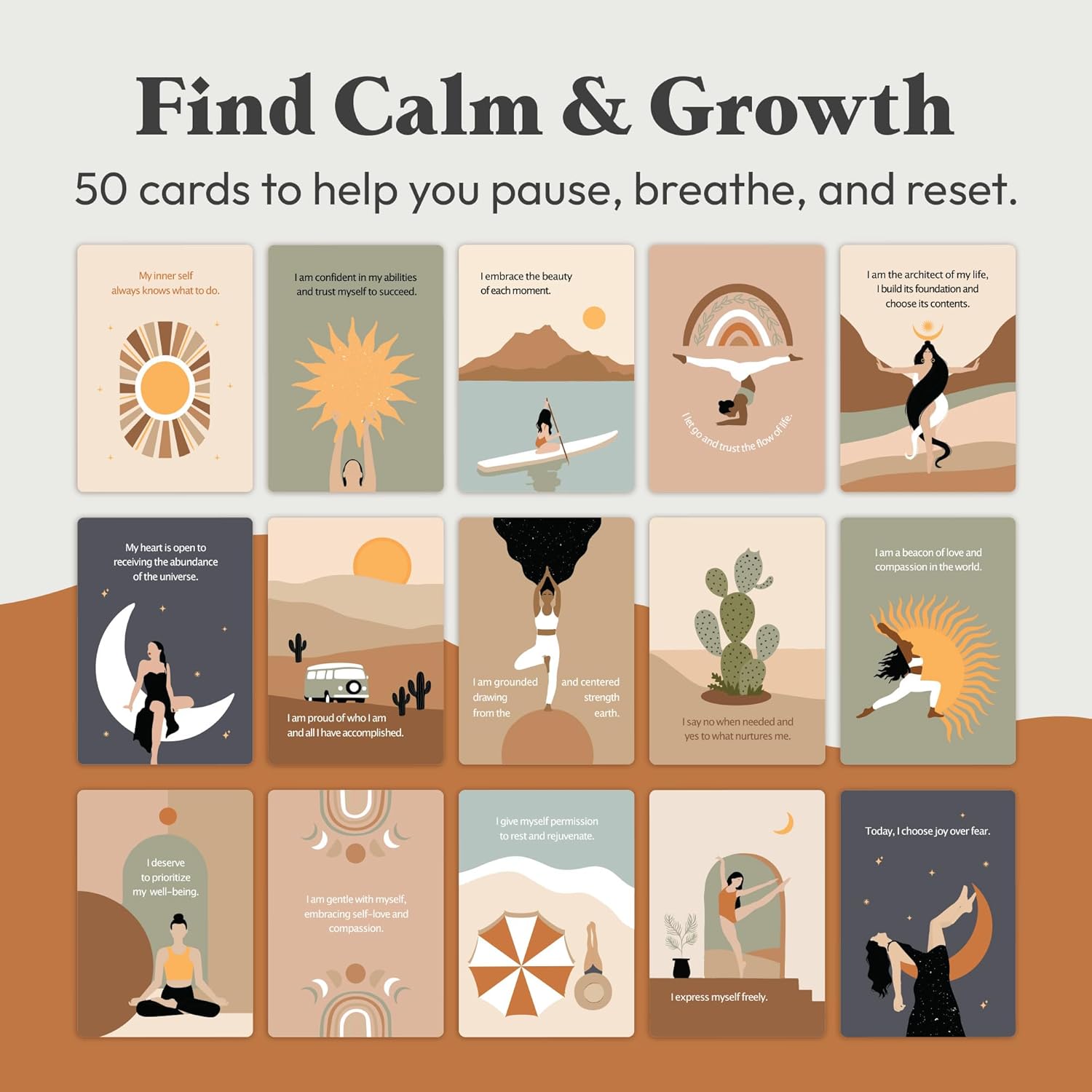 Daily Positive Affirmation Cards for Women - 50 Mindfulness Meditation Cards for Self Care in Tin Box with Wooden Stand - Motivational & Inspirational Gifts for Women, Best Friend, Sister - Image 2