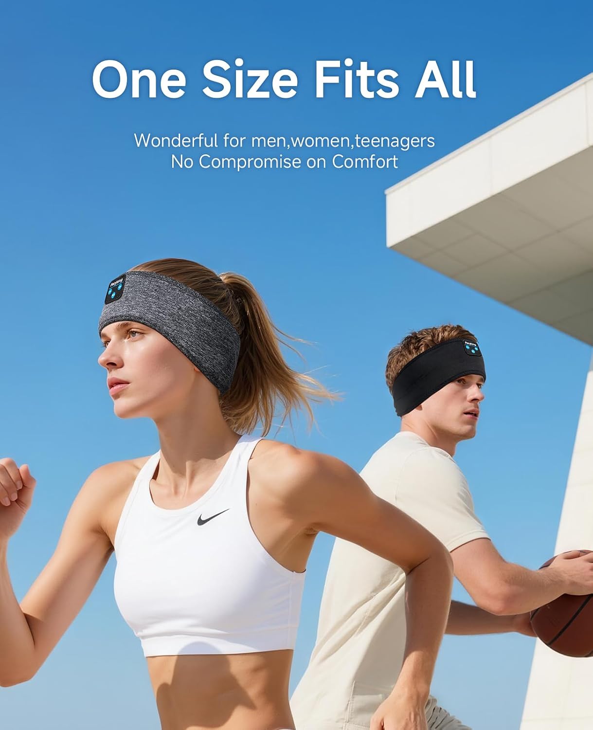 Perytong 2 Pack Sleep Headphones, Sleeping Headphones | Bluetooth Headband with Ultra-Thin HD Stereo Speaker, Wireless Headphone for Sports, Insomnia, Yoga, Air Travel, Meditation - Image 6