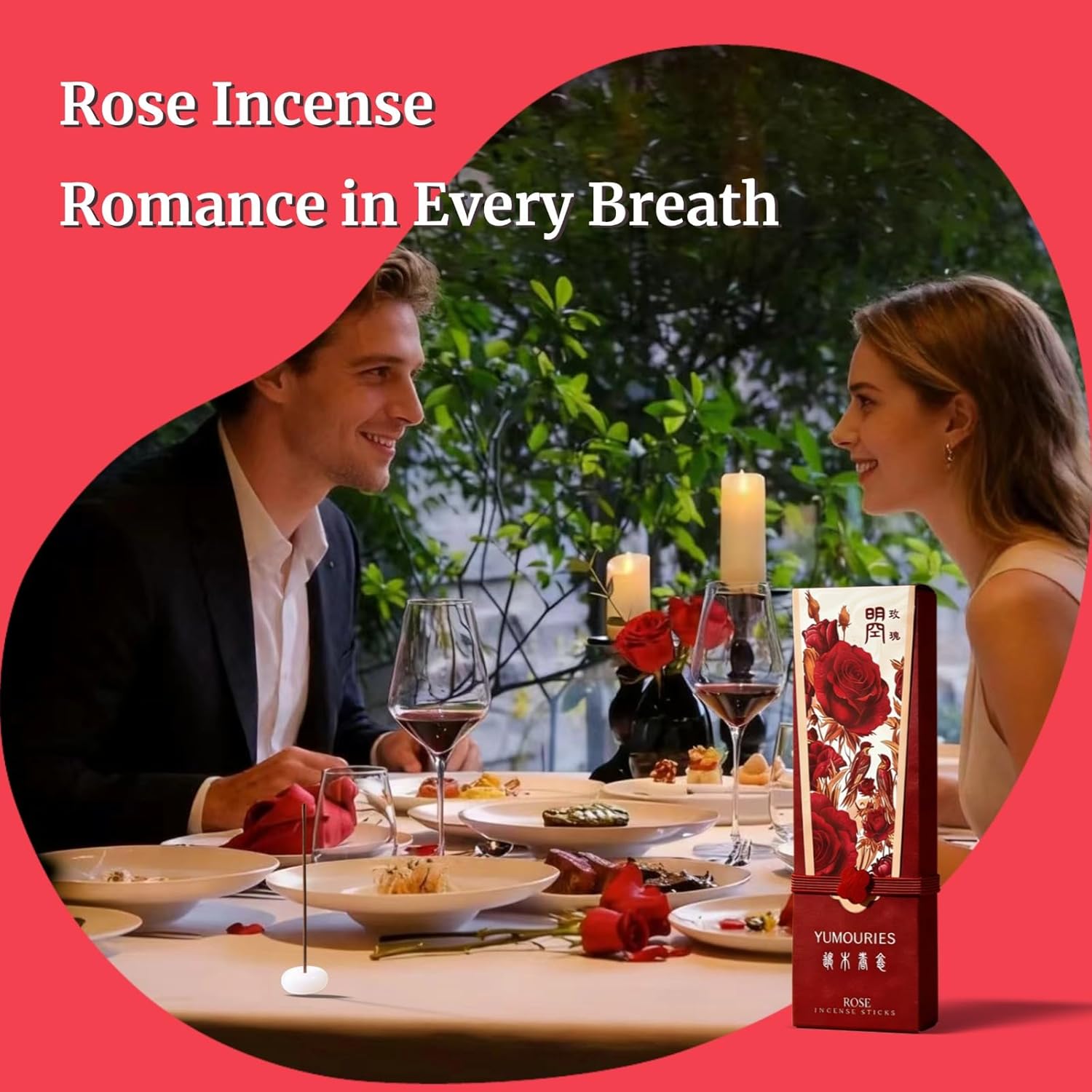 Rose Incense Sticks 30g · Non-Toxic · Low Smoke for Romance | Chinese woody-floral incense, Sandalwood & Agarwood base. No bamboo core. 20-min burn, Ideal for home fragrance & self-love - Image 4