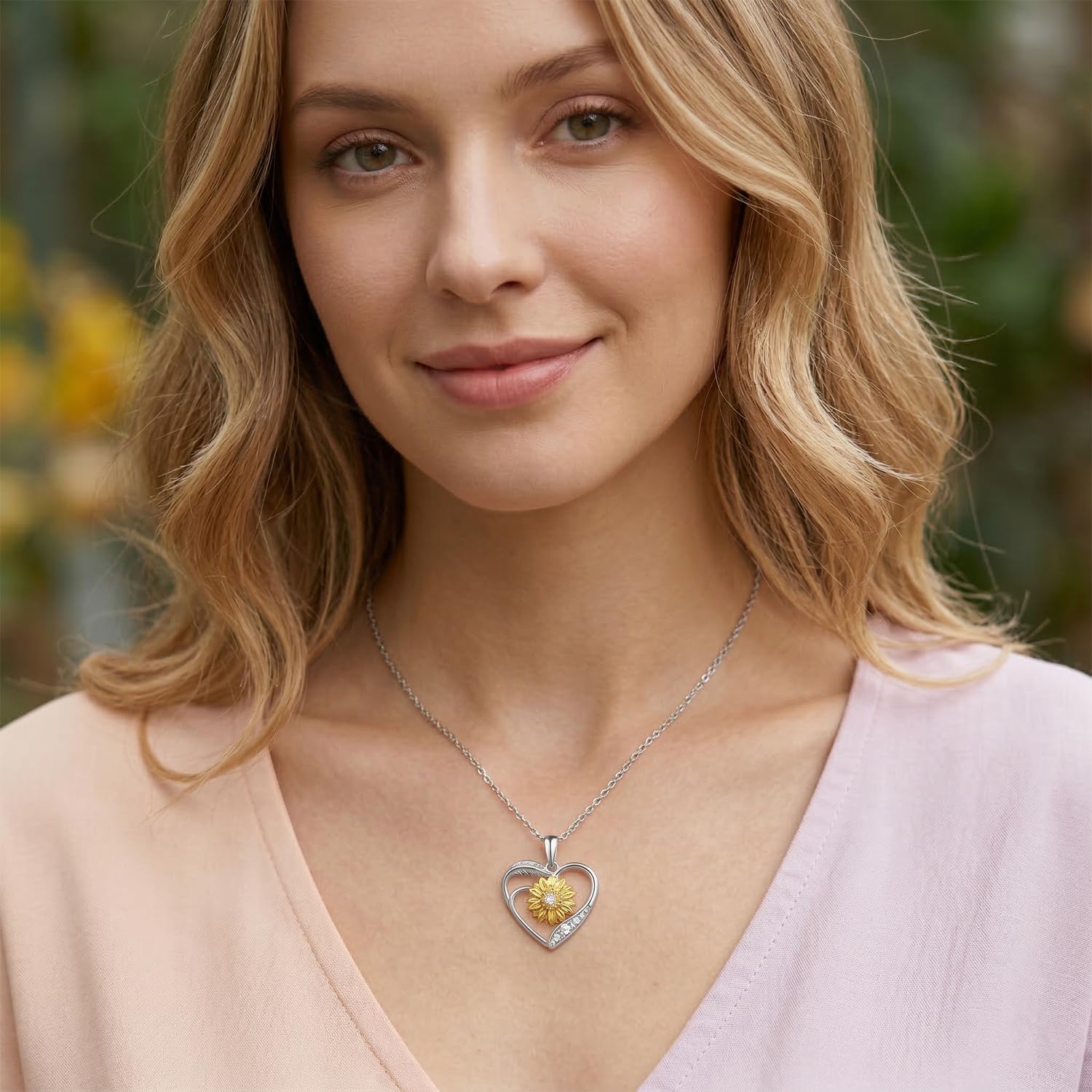 Lab Grown Diamond Sunflower Necklace for Women, 925 Sterling Silver Diamonds Birth Flower Necklaces You Are My Sunshine Jewelry Gift for Her - Image 5