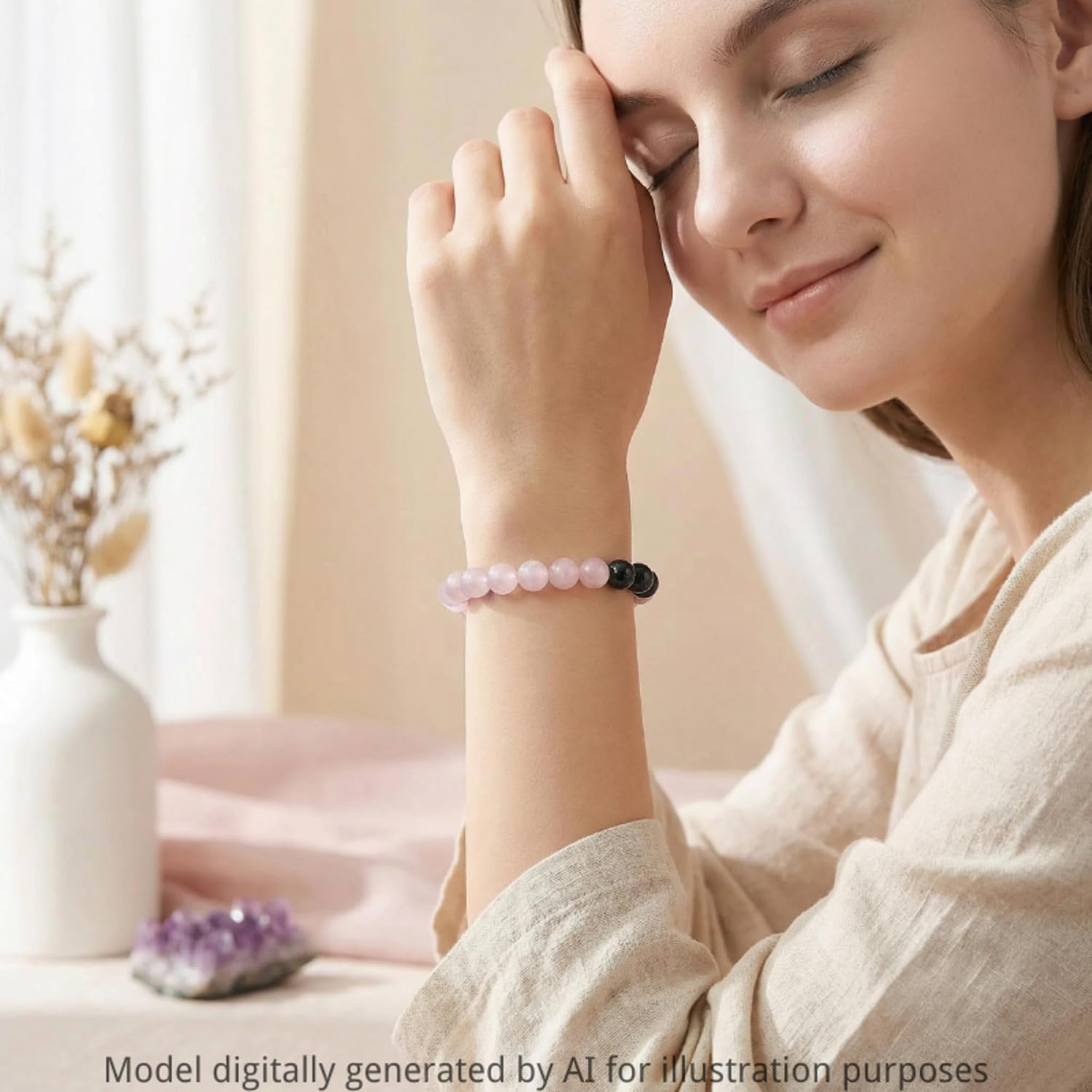 Bivei Protection Crystal Healing Bracelet | 8MM Strength Bracelet Spiritual Stretch Beaded Jewelry for Women Men Gift - Image 5