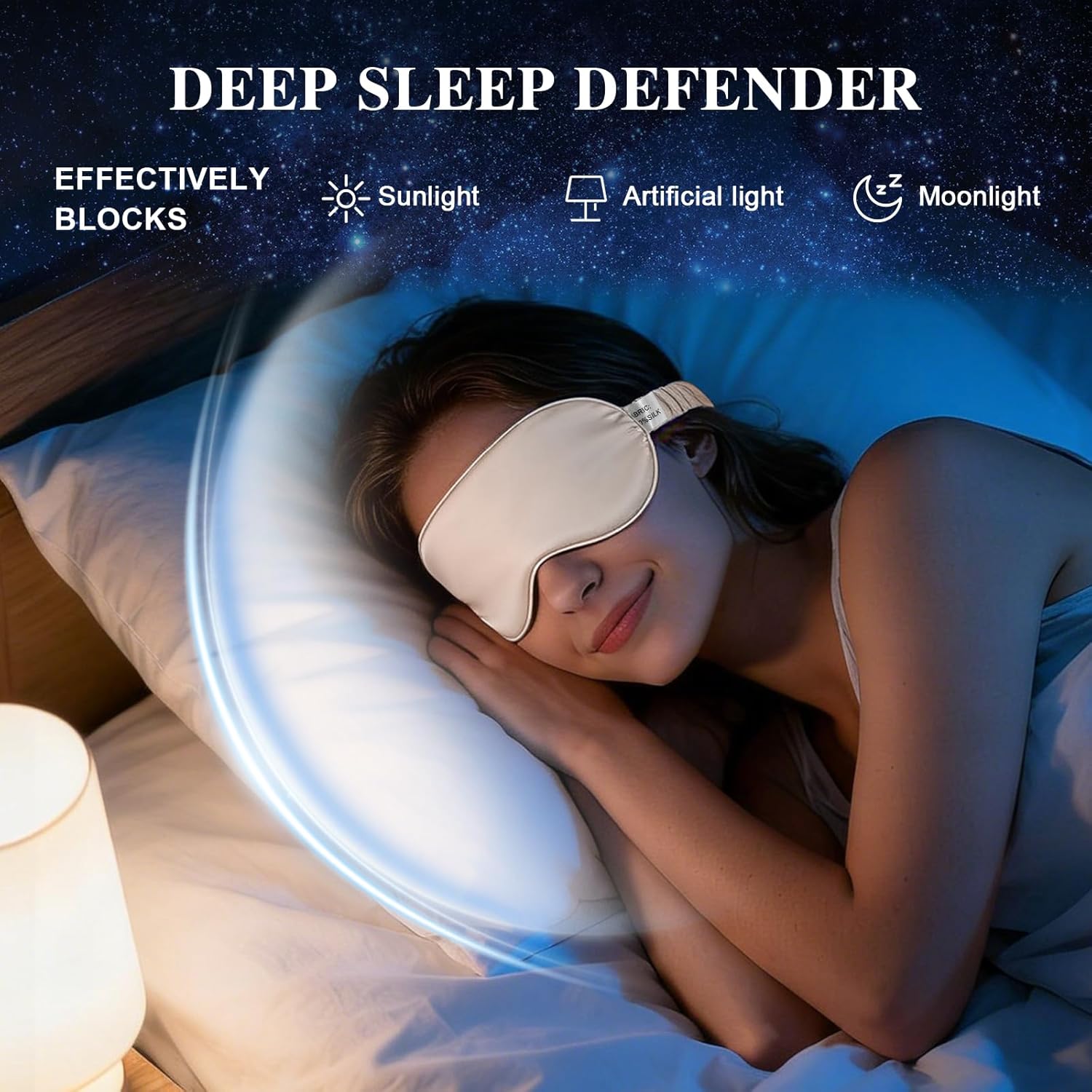 Silk Sleep Mask,Eye Mask for Sleep Women Men,Mulberry Sleeping Mask with Adjustable Strap,Blindfold Blackout Eye Mask for Travel and Full Night's Sleep,Nap - Image 6