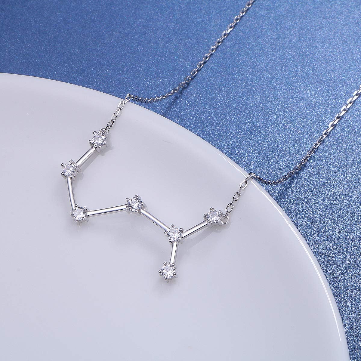 925 Sterling Silver CZ Astrology 12 Constellation Horoscope Sign Astrology Zodiac Star Necklace Birthday Jewelry for Women,18-20 inch - Image 4