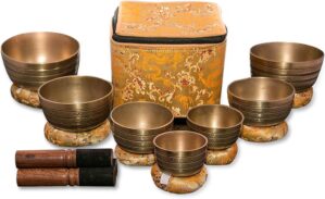 Tibetan Singing Bowl Set of 7, Hand...