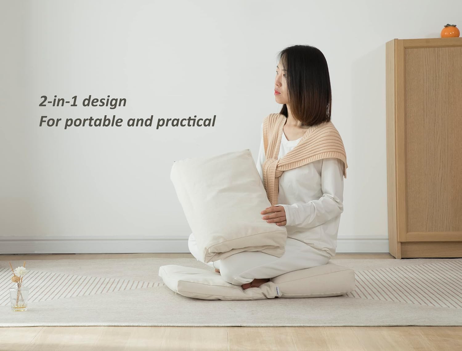 Meditation Cushion,Meditation Pillow and Zabuton 2-in-1 Portable Design(50 * 70CM). - Image 5
