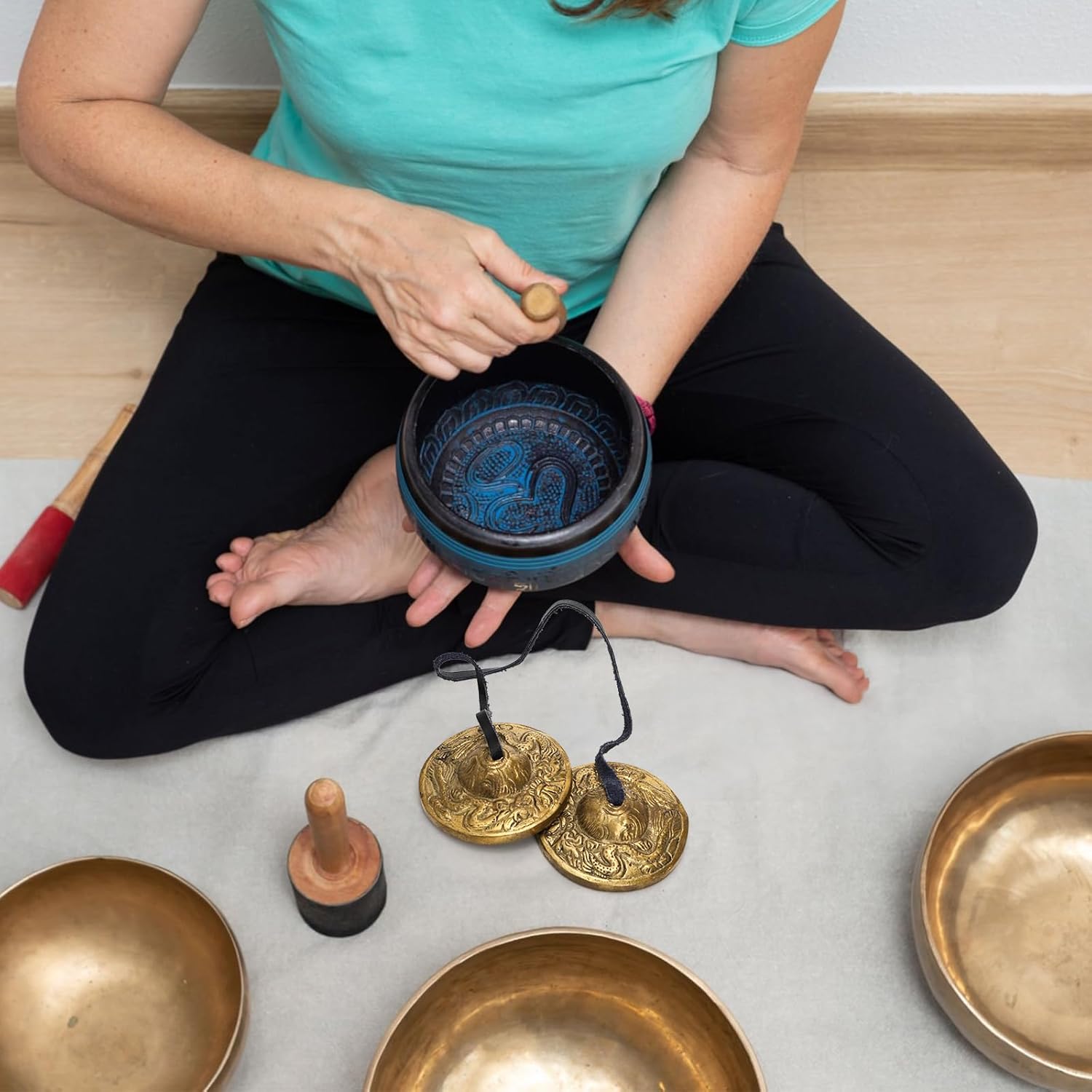 Meditation Chime Bells, 6.3 cm Dragon Embossed Tibetan Tingsha Cymbals with Drawstring Cloth Bag, Meditation Brass Bells for Percussion Instrument, Sound Healing, Yoga - Image 8