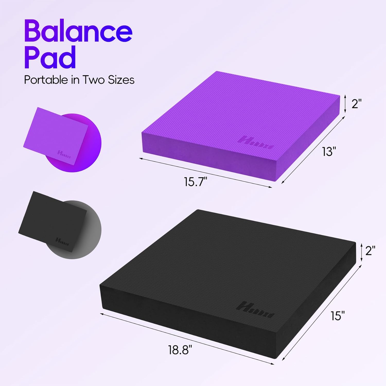Professional Balance Pad, Nonslip Foam Exercise Balance Pad Cushion for Physical Therapy, Foam Balance Mat for Exercise, Yoga, Fitness, Stability Training and Stretching - Image 2