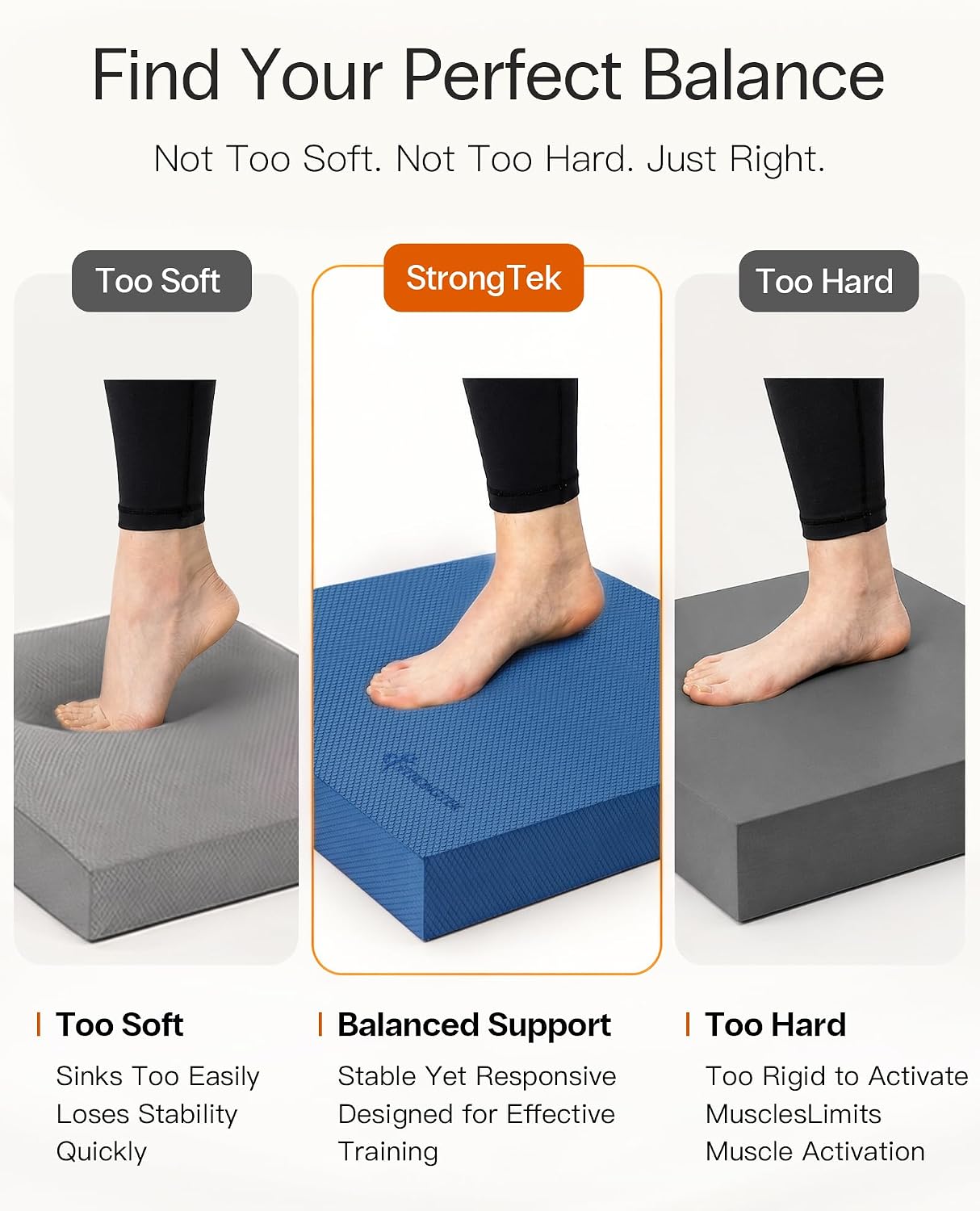StrongTek Professional Foam Exercise Balance Pad - 15.8" x 13" x 2", High-Density TPE Foam Knee Pad, Non-Slip & Water-Resistant, for Balance Training, Physical Therapy, Yoga, and More - Image 2