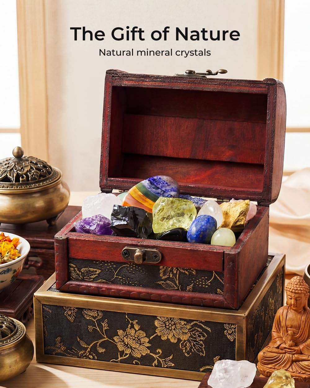 Crystals and Healing Stones - Thumb Worry Stones for Stress Relief Gifts - 7 Chakra Crystal Stones Set, Real Natural Raw Reiki Positive Energy for Meditation, Birthday Crystal Gifts Set for Women - Image 3