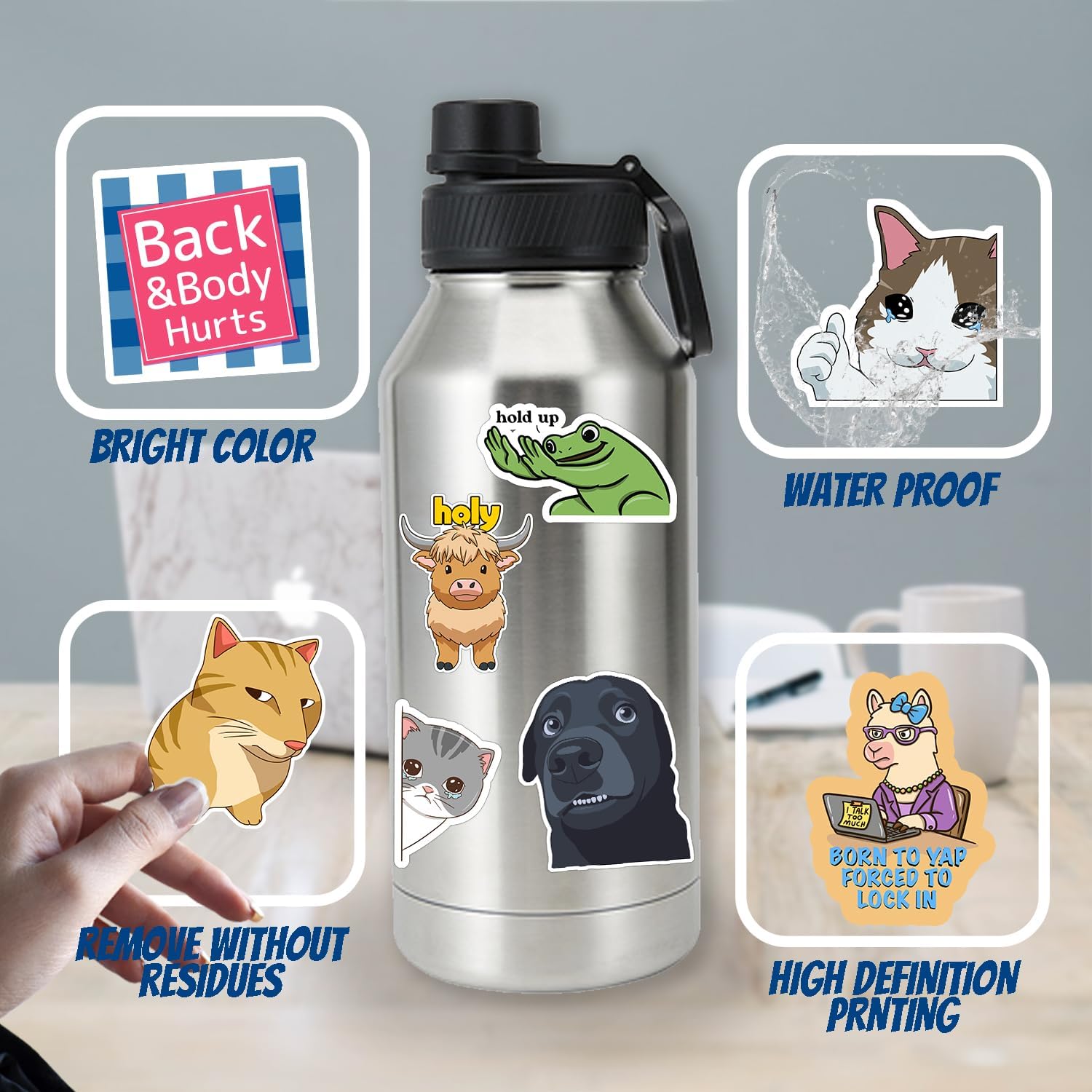 306pcs Funny Meme Vinyl Stickers Pack, Large Bulk Sticker for Laptop, Phone, Water Bottles, Computer Cars... Vine Sticker Decal DIY Décor for Bumper Accesory - Image 6
