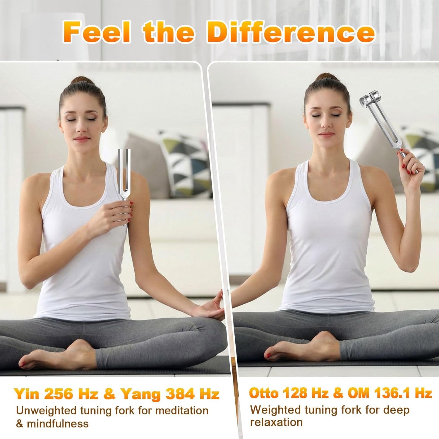 Tuning Forks for Healing Set – 128Hz, 136.1Hz, 256Hz, 384Hz Resonance Sound Healing Instruments, Harmony & Pure Frequency Sound Therapy, Chakra & Frequency Healing, Weighted Medical Grade Tool - Image 3