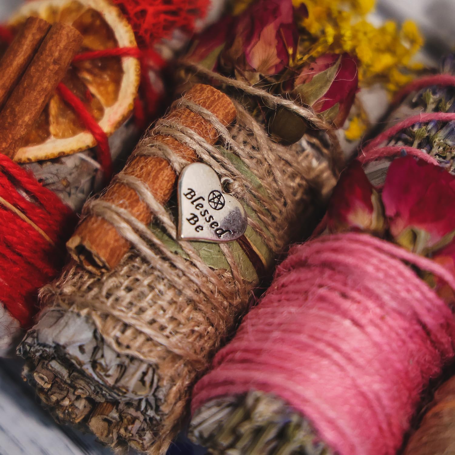 White Sage Smudge Sticks, Smudge Bundle Kit Alternative Spiritual Cleansing Sage Smudge Kit, Floral Sage Bundle Gift, Magical Smudge Stick, Herbal Cleanser, Home/Ritual Cleansing - Image 5