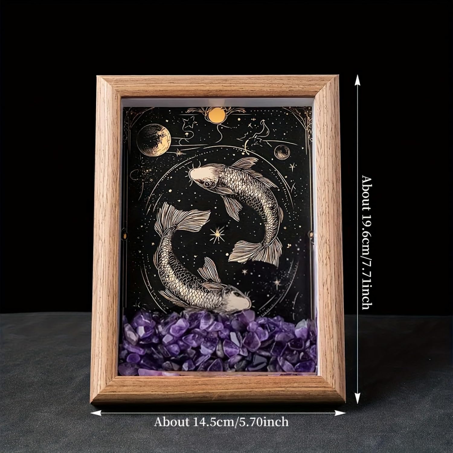 Natural Crystal 12 Zodiac Sign Photo Frame, 12 Zodiac Sign Night Sky Home Desktop Or Wall Decoration, Meditation Yoga Reiki Birthday Gift-Libra - Lapis Lazuli - Image 2