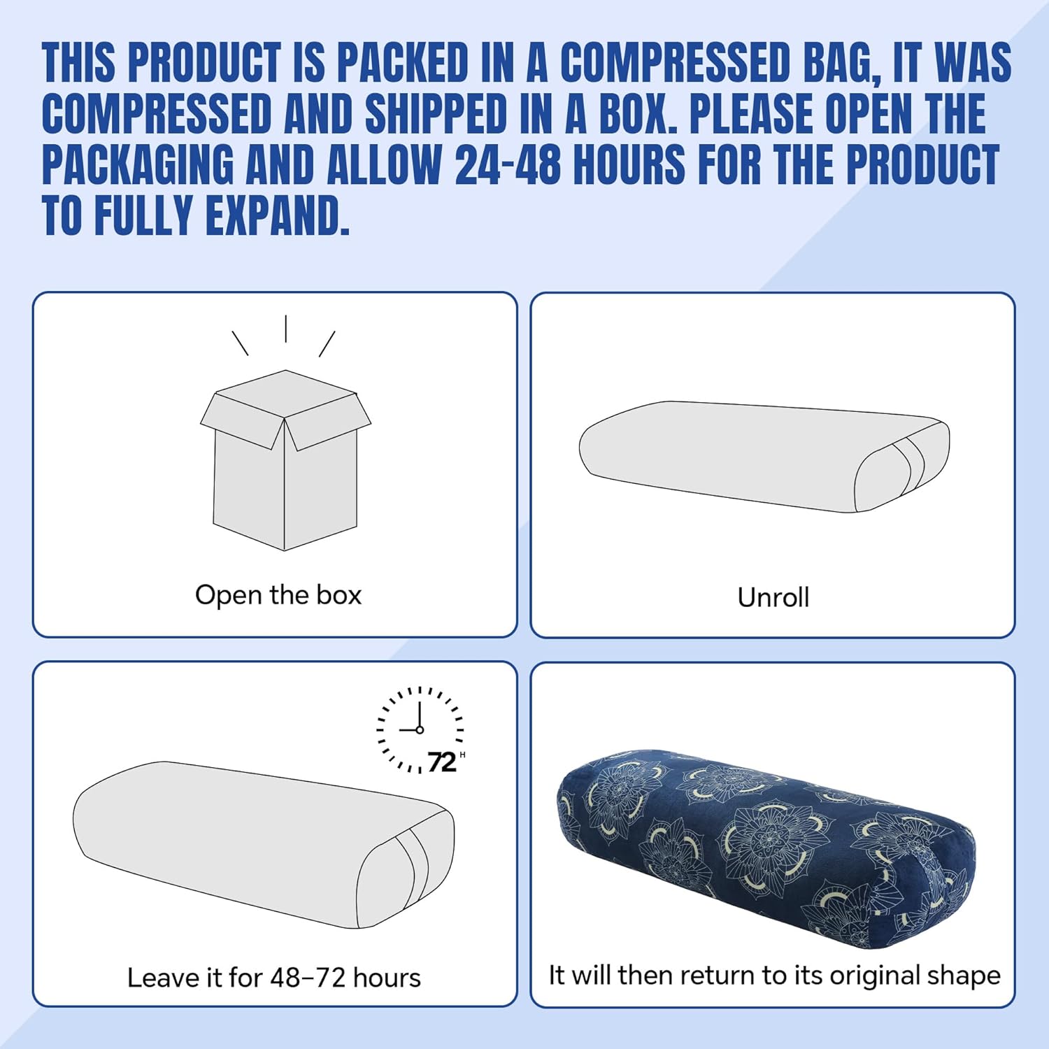 MABOZOO Yoga Bolster Pillow, Rectangular Yoga Bolster for Restorative & Meditation, Professional Meditation Cushion with Carry Handle - Image 9