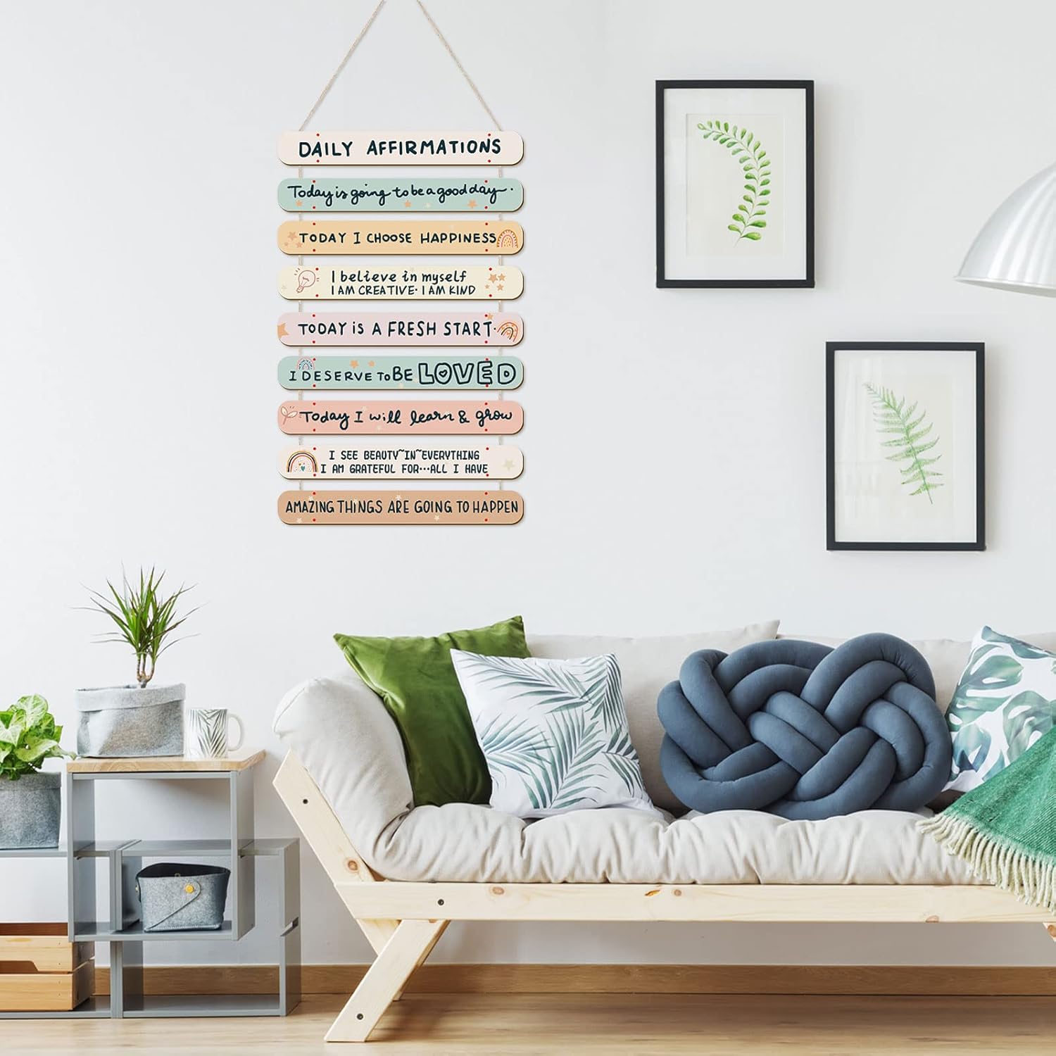 Gerrii Positive Affirmations Wall Decor Wooden Inspirational Wall Art Mental Awareness Motivational Hanging Art Positive Self Love Quotes Decor for Back to School Classroom Nursery Office(Rainbow) - Image 5