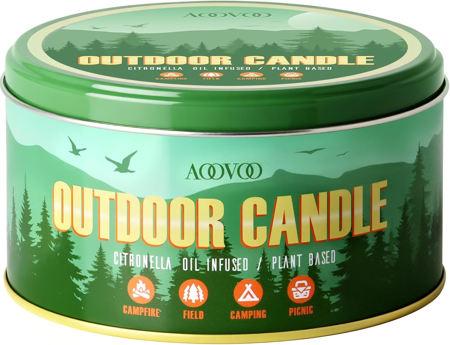 AOOVOO Citronella Candles Outdoor - 3 Wick 12oz Large Camping Candle, Soy Wax Non Toxic, Strong Citronella Scented Candle for Patio Backyard Garden Picnic - Image 7