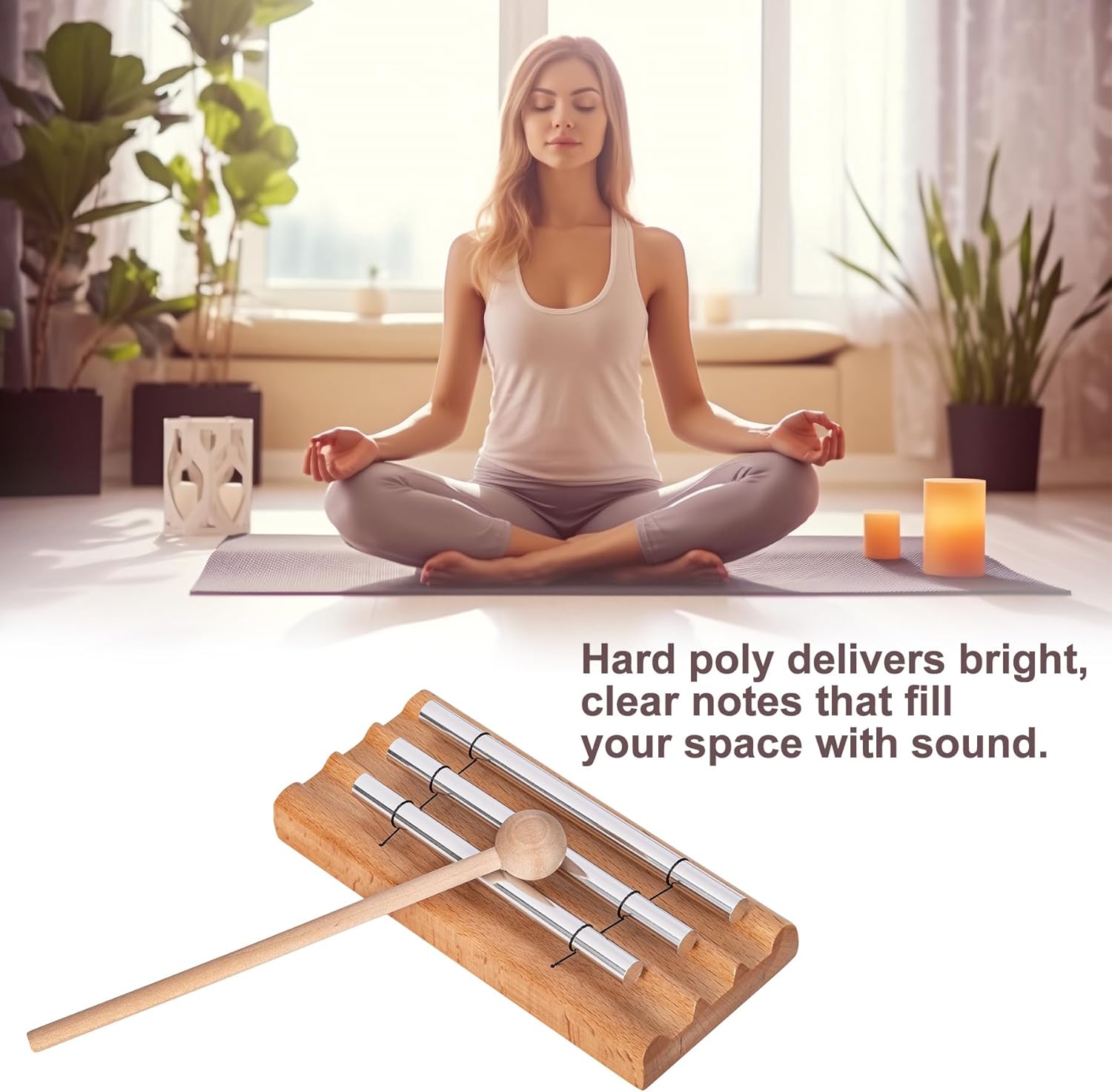 Three Tone Chime Bell for Teachers' Classroom Management, Meditation Chimes, Mindfulness Hand Bell, Percussion Sound Healing Instruments Reminder for Prayer Yoga Eastern Energies Music - Image 4