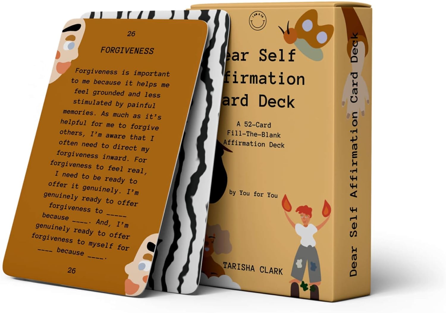I AM & CO Dear Self Affirmation Cards Deck - 52 Card Deck - Self Love Affirmation Cards with Fill in the Blank Prompts - Daily Affirmations for Mindfulness, Motivation, Self Care & Personal Growth